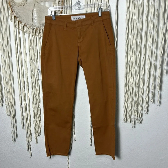 Frank & Eileen Wicklow Italian Chino Trouser in Toffee NWOT Size 0/25 - Picture 2 of 8